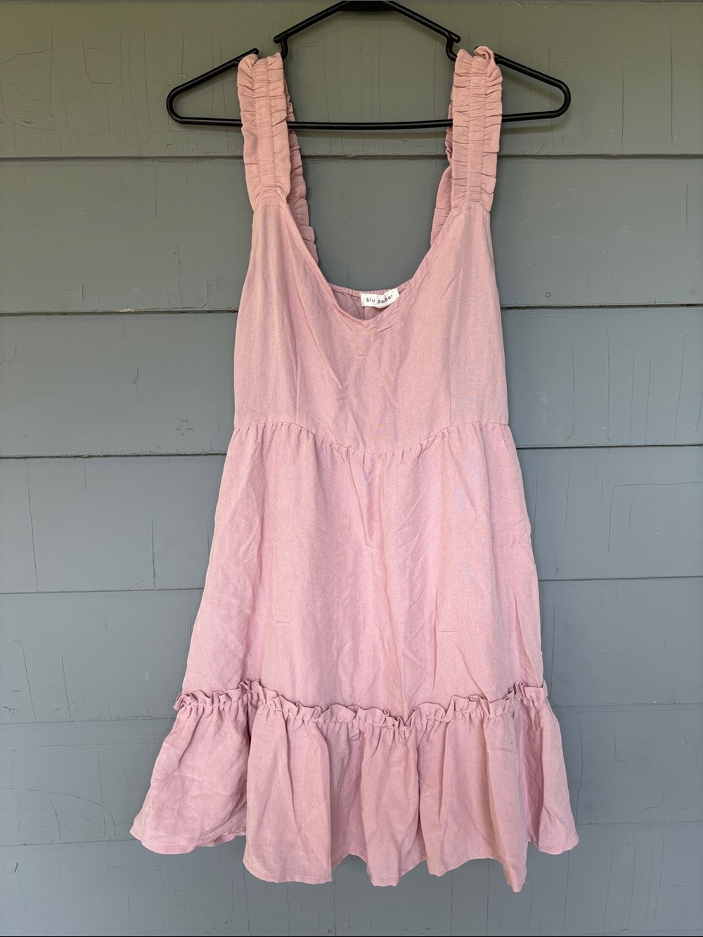 Blu Pepper Pink Ruffled Strap Mini Dress